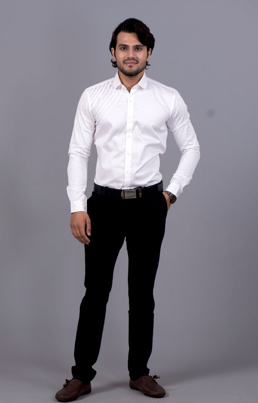 White Shoulder Spiral Shirt