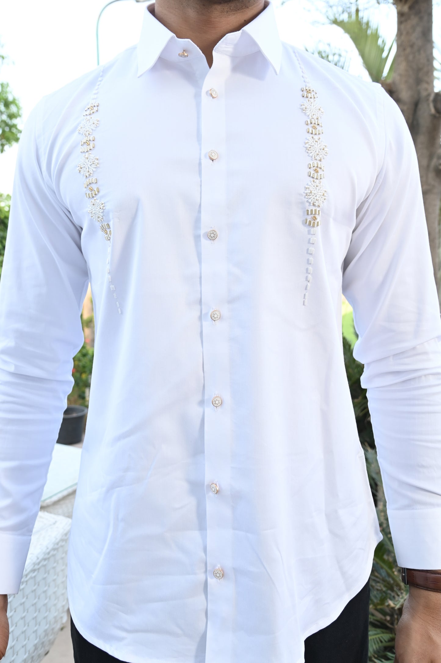 White Bejeweled Shirt