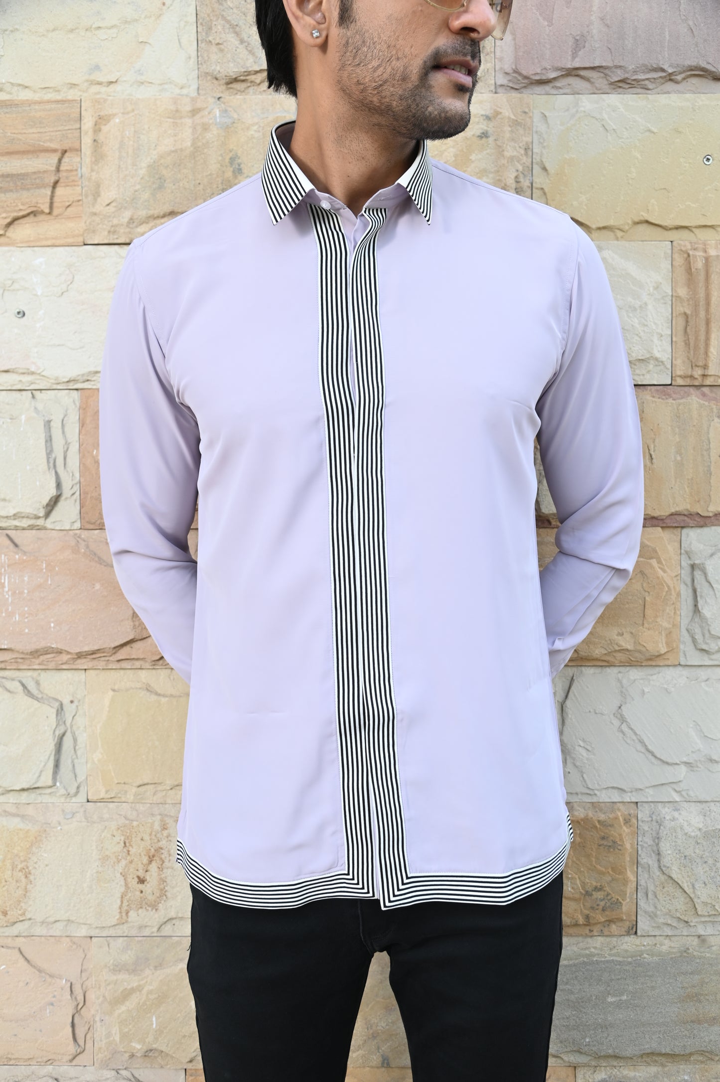 Lilac Striped Shirt