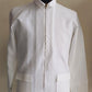 White Linen Zip -up Shirt