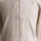 Nude Linen Zip-Up Shirt