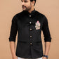 Black Velvet Handwork Nehru Jacket
