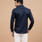 Navy Blue Embroidery Shirt